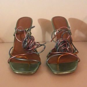 ASOS Multicolor Lace Up Heeled Sandal